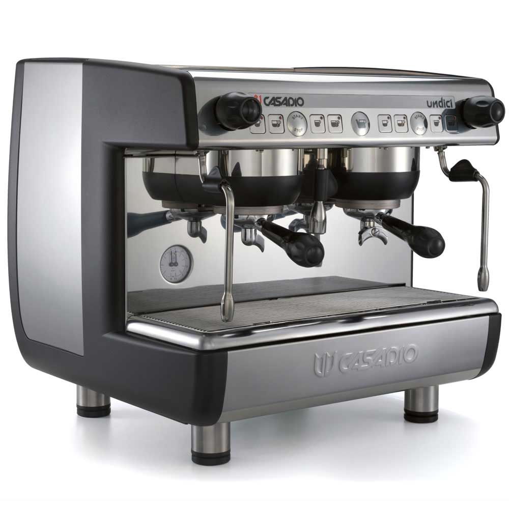 Espresso machine with visible brand 'Gaggia' on a white background