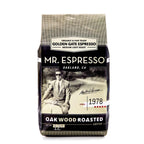 Golden Gate Espresso Mr. Espresso coffee bag with a vintage-style design on a white background