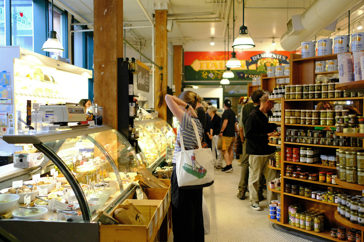 Italian grocery and specialty foods retail aisle