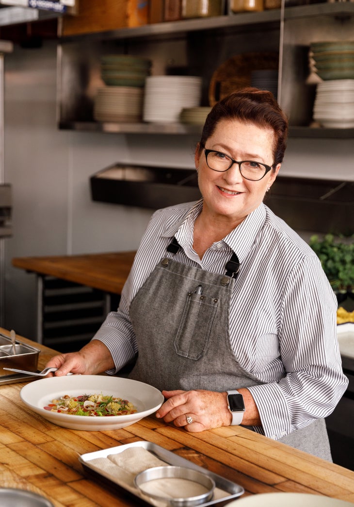 Chef at Acquerello and Sorella plating a dish in San Francisco